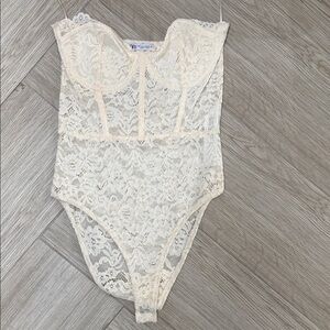 Zara Cream Lace Bodysuit